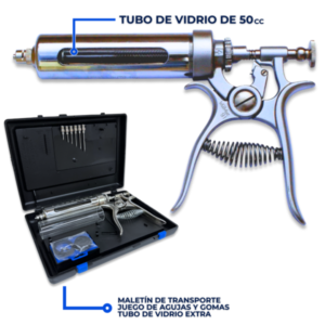 KIT 50 CORTA JERINGA WALMUR TIPO PISTOLA AUTOMÁTICA – TUBO DE VIDRIO 50cc.
