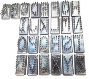 Juego completo letras para tatuar vacunos, de 16 x 9mm