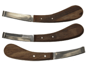 Cuchillos para cascos (renetas), mango madera. Juego x 3