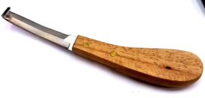 Cuchillo para cascos (reneta), mango madera, Doble Filo