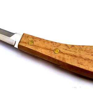 Cuchillo para cascos (reneta), mango madera, Doble Filo