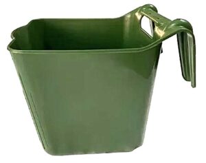 Comedero cuadrado plástico, 17 lt.,soporte VERDE