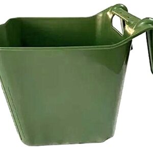 Comedero cuadrado plástico, 17 lt.,soporte VERDE