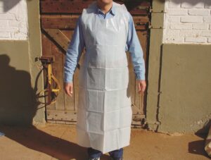 Delantal Blanco en PVC, reforzado para inseminación