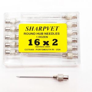 Agujas Imp. pabellón redondo 50  x 1,6 mm. (16G x 2″). Docena