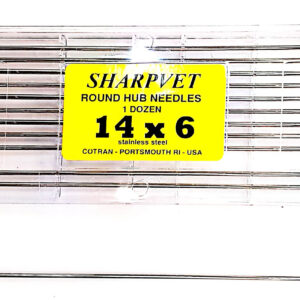 Agujas Imp. pabellón redondo 150 x 2,0 mm. (14G x 6″). Docena