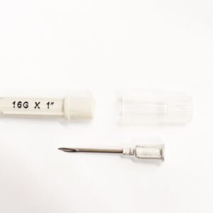 Aguja descartable 16G x 1 » – 25 x 1,6 mm. -Caja x 100