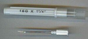 Aguja descartable 16G x 1 1/4 » – 32 x 1,6 mm. – Caja x 100