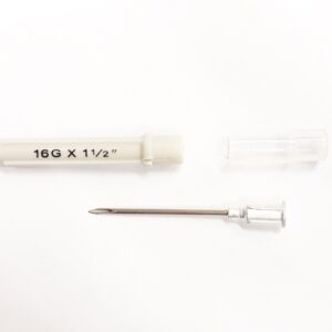Aguja descartable 16G x 1 1/2 » – 38 x 1,6 mm. – Caja x 100