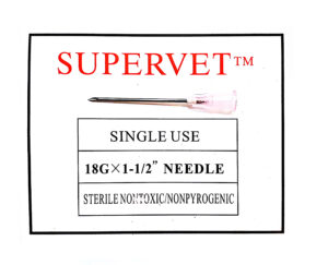Aguja descartable 18G x 1 y  1/2″ – 38 x 1,25mm. Cono rosado. Unidad