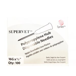 Aguja descartable 16G x 1/2″ – 12 x 1,60 mm. Cono blanco. Unidad