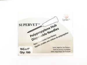 Aguja descartable 16G x 1″ – 25 x 1,60mm. Cono blanco x 100