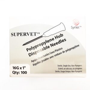 Aguja descartable 16G x 1″ – 25 x 1,60mm. Cono blanco x 100