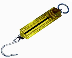 Balanza portátil de colgar de resorte, capacidad 50 Kg.