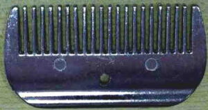 Peine de aluminio, para equinos. 20 dientes