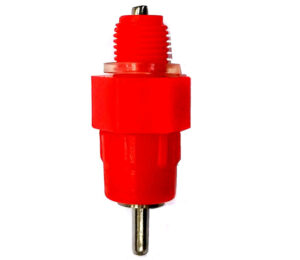 Bebedero aut. vertical,poliamida/ac.inox p/aves.