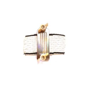 Conector metálico para cinta electrica. 2 platinas inox.