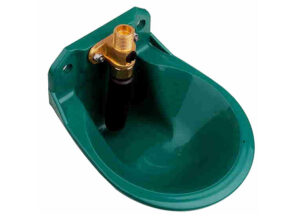 Bebedero tazón vástago vertical. Plastico verde 1/2″