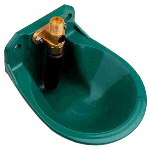 Bebedero tazón vástago vertical. Plastico verde 1/2″