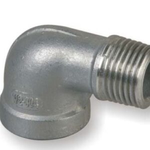 Codo 90º acero inoxidable, rosca macho y hembra 1/2″