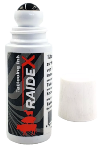 TINTA p/TATUAR RAIDEX, ROLL-ON 65ml. – NEGRO