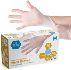 Guantes de vinilo, talle M. Caja x 100