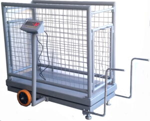 Balanza de carro electrónica. Capacidad. 500 Kg., 0,60×1,30×1,00mt.