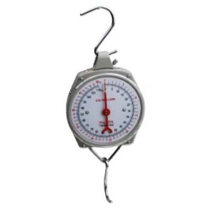 Balanza portátil de colgar, reloj, cap. 25 Kg.