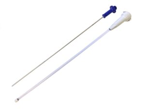 Pistola aplicar semen con traba. AZUL