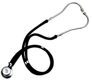 Estetoscopio veterinario, horquilla plegable, bi-aural. Importado.