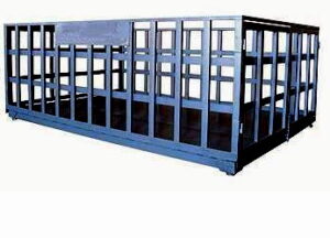Balanza electr. 2000 Kg., plataforma 1,00 x 1,20m. Con barandas.