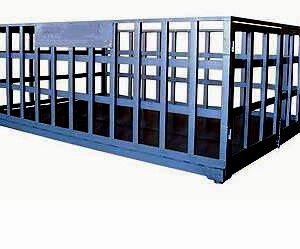 Balanza electr. 2000 Kg., plataforma 1,00 x 1,20m. Con barandas.