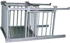 Balanza electr. 3000 Kg., plataforma 1,00 x 1,20mt. Con barandas