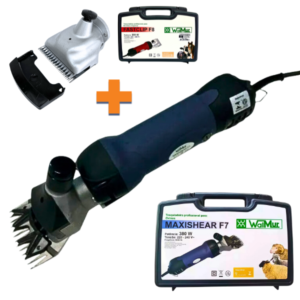 ESQUILADORA & CORTAPELO DE OVINOS WALMUR MAXISHEAR F7 + CABEZAL F8 DE BOVINOS & EQUINOS – 220V – POTENCIA 380W
