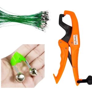 Kit 10 Lingas Líder De Acero + 1 Pinza + 5 Campanitas Dobles