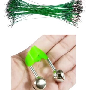 Kit 10 Lingas Líder De Acero Pesca + 5 Campanitas Dobles